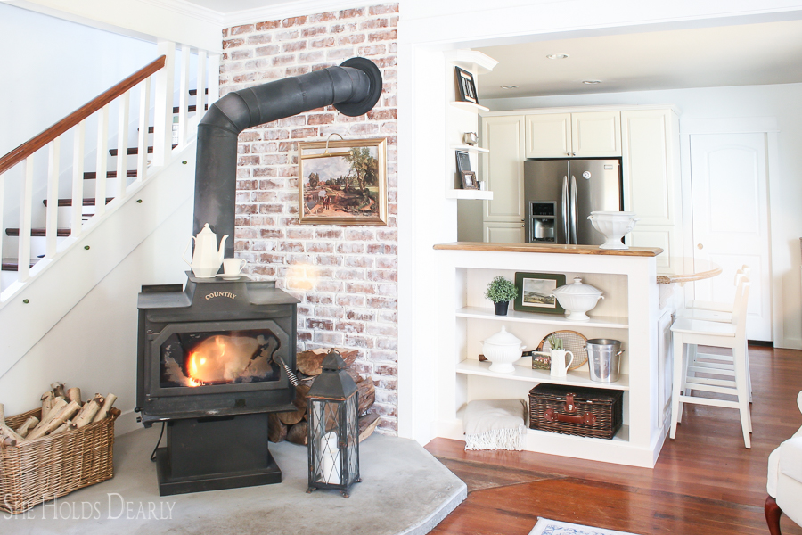 Farmhouse tour with antique wood burning stove