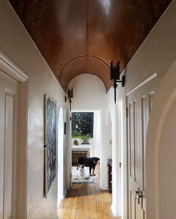 Love the barrel ceiling in this 1927 home tour