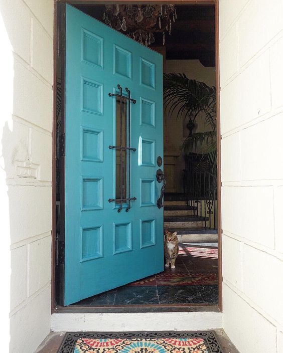 1927 home tour - love the original door painted a vibrant blue