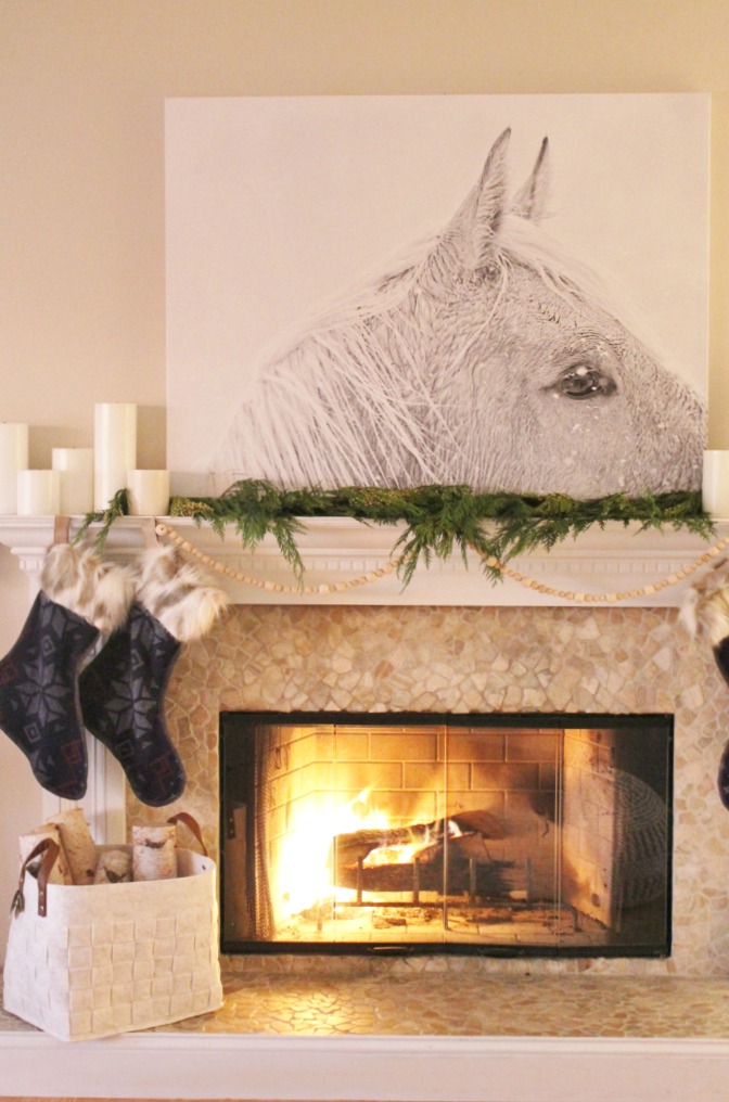 Creative Christmas Decorating Ideas - love this simple mantel