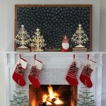 Let's Stay Home for Christmas Home Tour - love this chalkboard mantel kellyelko.com