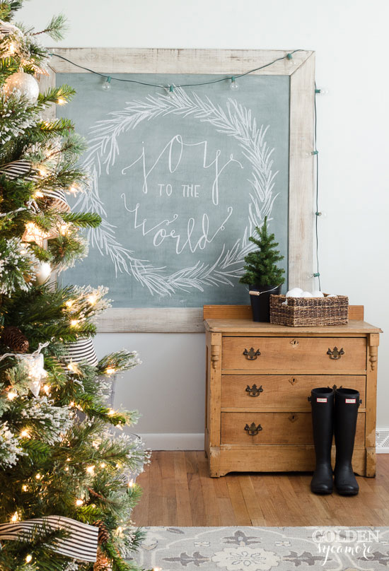 Creative Christmas Decorating Ideas - love this chalkboard art