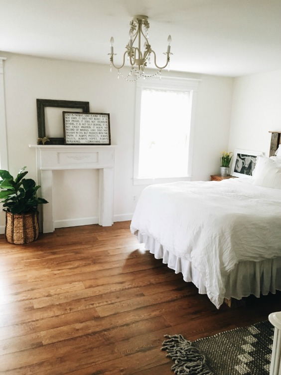 Farmhouse Tour - neutral master bedroom