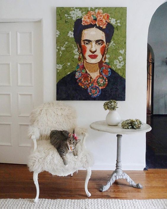 Frida Kahlo torn paper art 