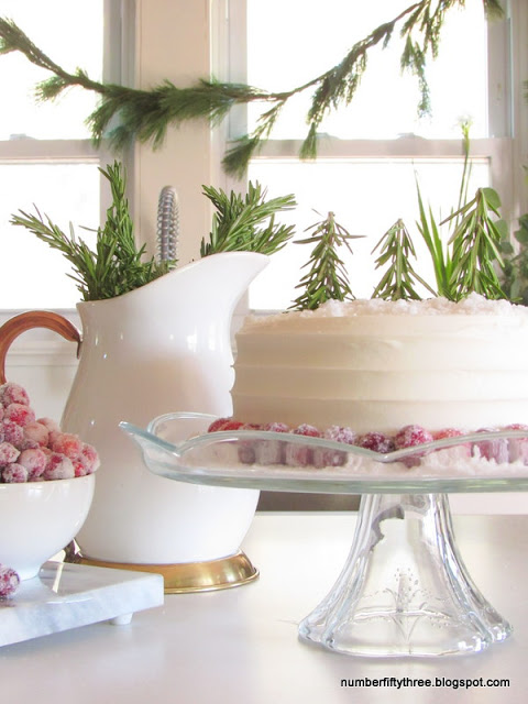 Creative Christmas Decorating Ideas - love this cake with rosemary trees