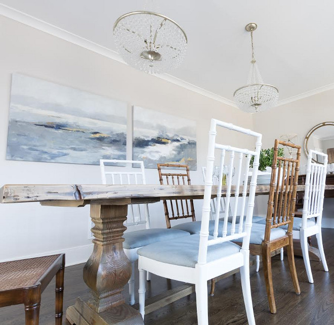 Eclectic Home Tour of Green Spruce Designs - mismatched chairs add charm to this dining room 