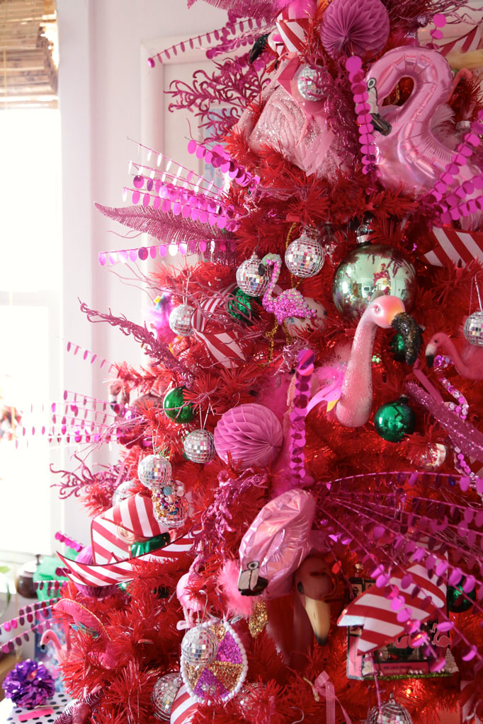 Christmas Home Tour - pink flamingo tour