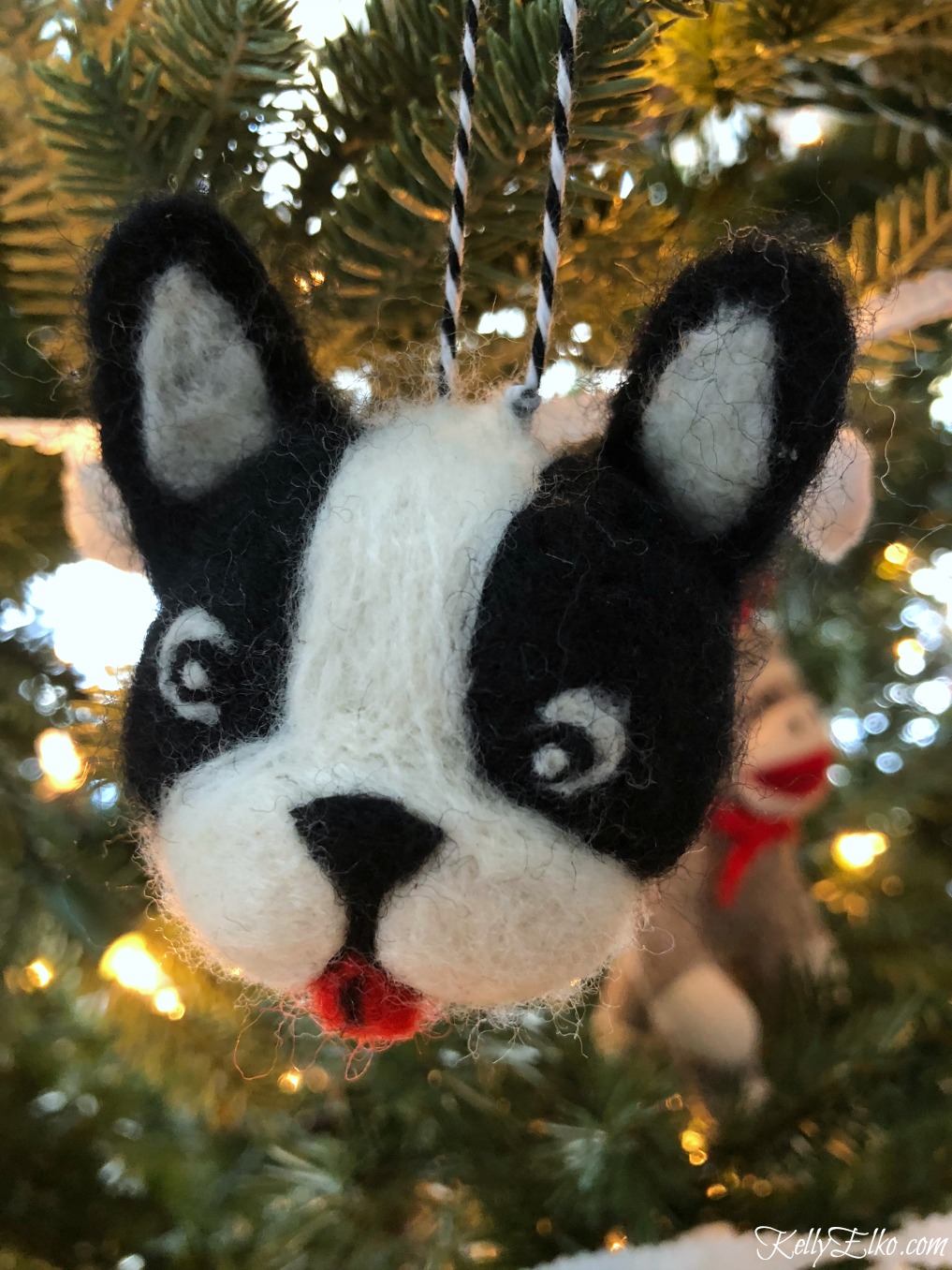 Boston Terrier Christmas ornament kellyelko.com