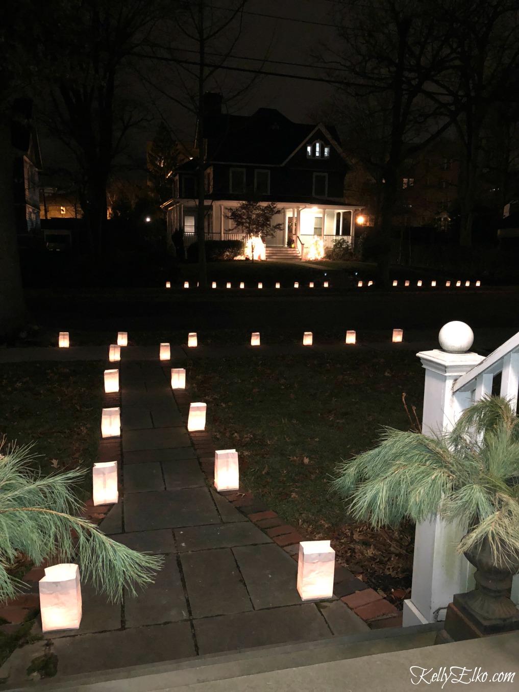 Christmas luminaries - the whole town lines their sidewalks with glowing luminaries kellyelko.com