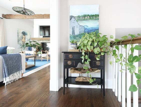 Eclectic Home Tour of Green Spruce Designs - plants add personality to any room 