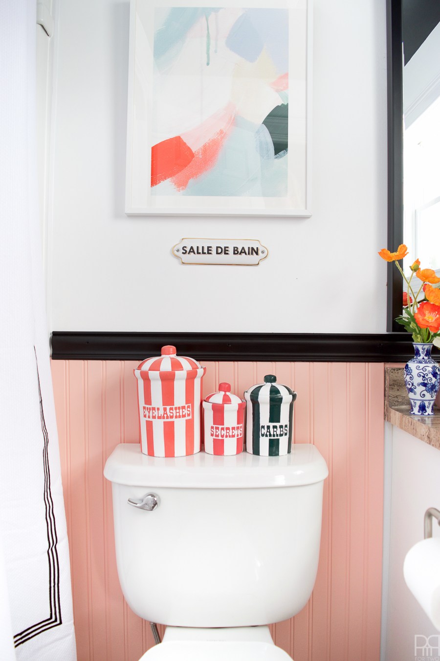 Eclectic Home Tour of PMQ for Two - get tons of renter friendly decorating and DIY ideas including these DIY knockoff Jonathan Adler canisters