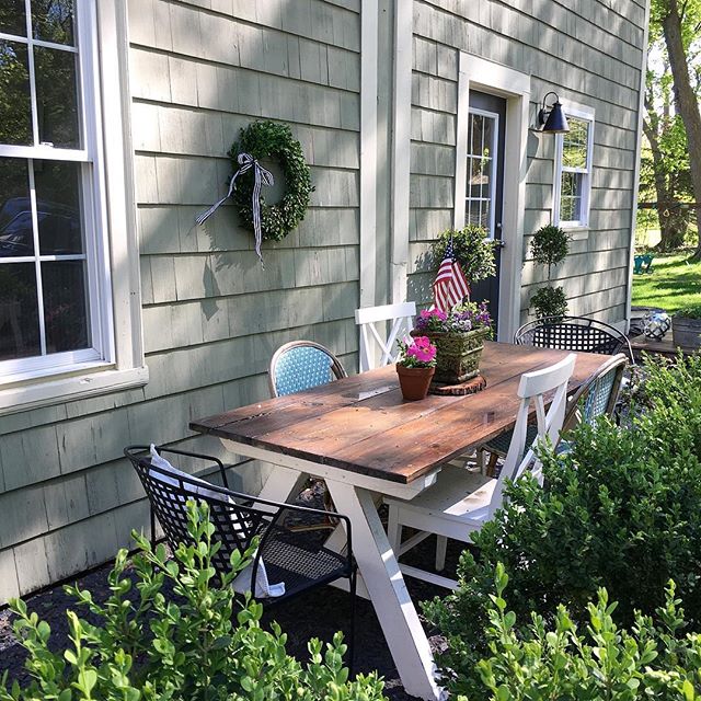 Eclectic Home Tour of Liv and Grace Restored - love the mismatched chairs on this cozy patio kellyelko.com