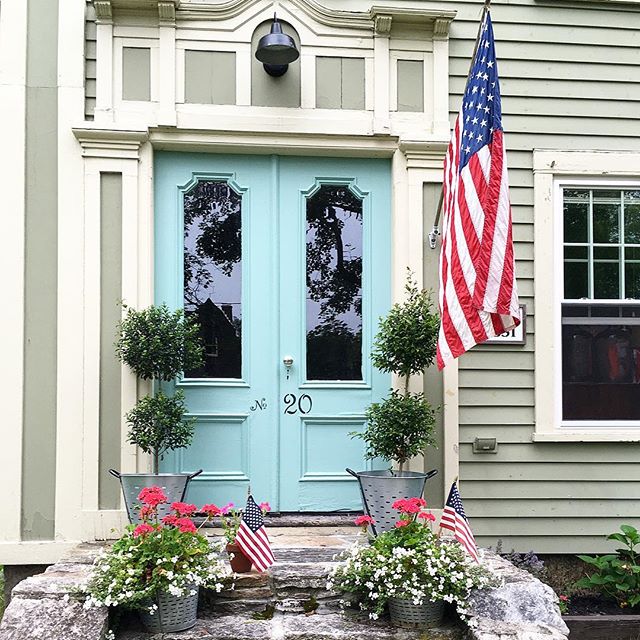 Eclectic Home Tour of Liv and Grace Restored - this 1851 historic home is huge on character starting at the front doors painted a beautiful shade of blue kellyelko.com