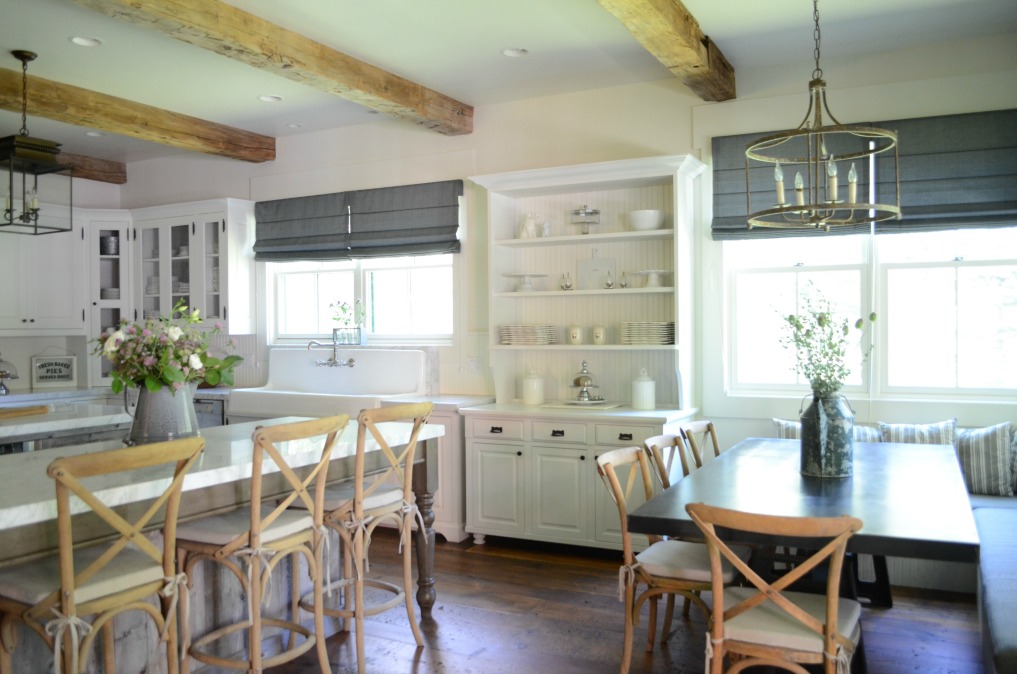 Eclectic Home Tour of Sanctuary Home - welcome to Crow Hollow Ranch. This 500 acre property is complete with farmhouse, guest house and rustic cabin kellyelko.com #hometour #kitchen #rusticdecor #barnwood #whitekitchen #homedecor 