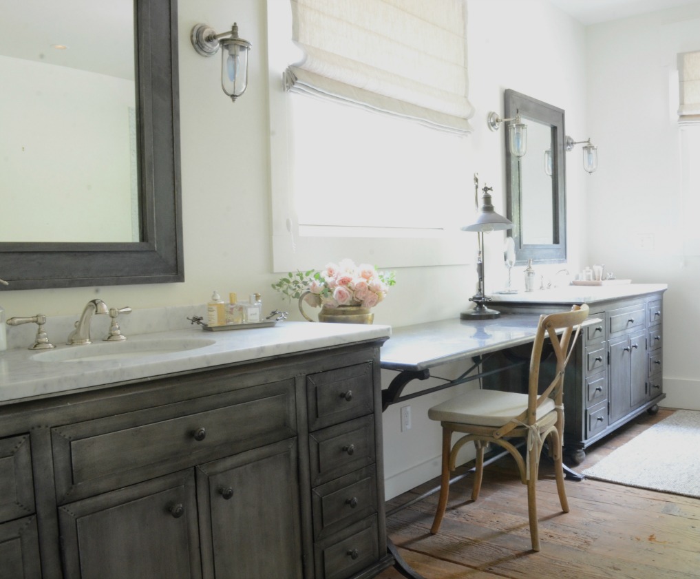 Eclectic Home Tour of Sanctuary Home - welcome to Crow Hollow Ranch. This 500 acre property is complete with farmhouse, guest house and rustic cabin kellyelko.com #hometour #kitchen #rusticdecor #barnwood #whitekitchen #homedecor #bathroom #masterbathroom 