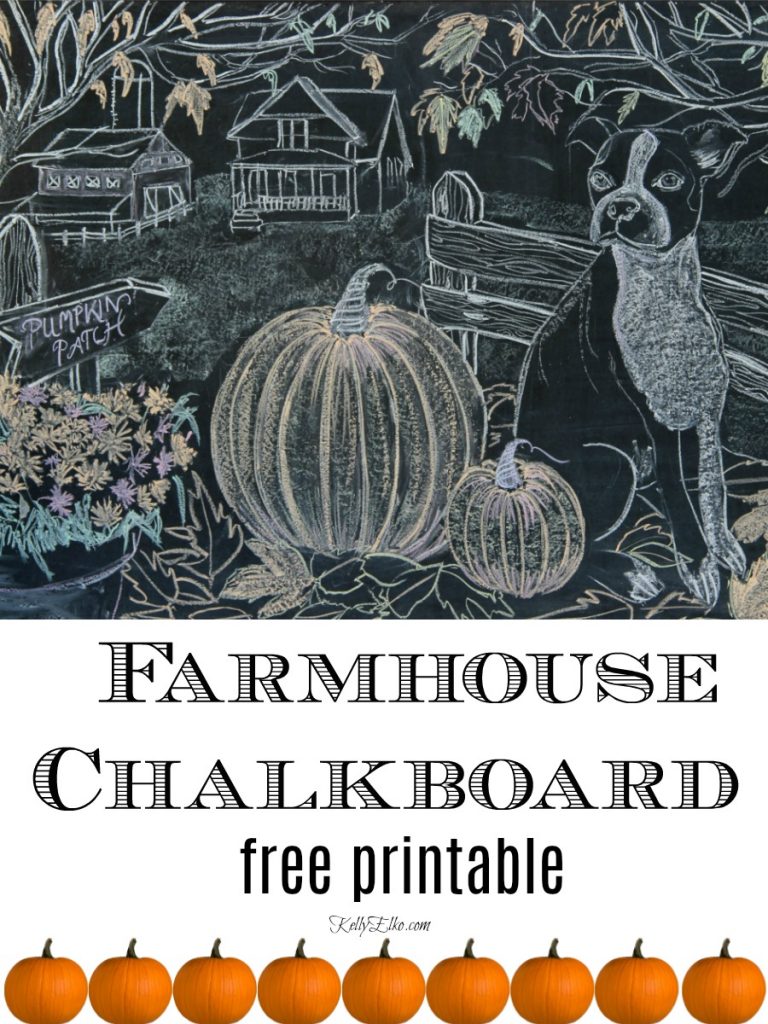 Fall Farmhouse Chalkboard Art Printable Kelly Elko