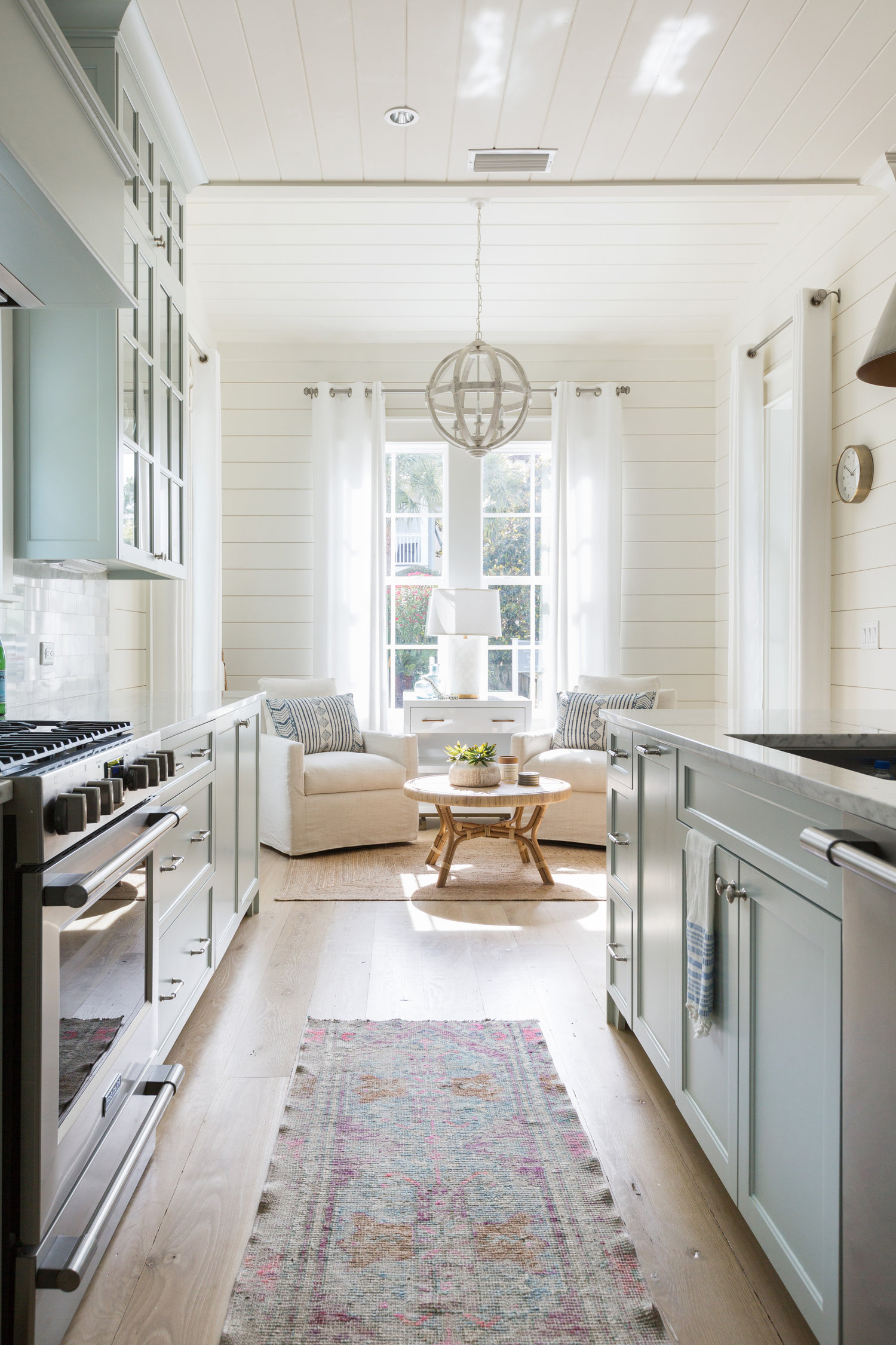 Beautiful kitchen with a cozy little reading nook kellyelko.com #kitchens #kitchendecor #interiors #decorate 