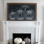 Extra Extra 5 - sharing this fun pumpkin patch chalkboard mantel for fall kellyelko.com