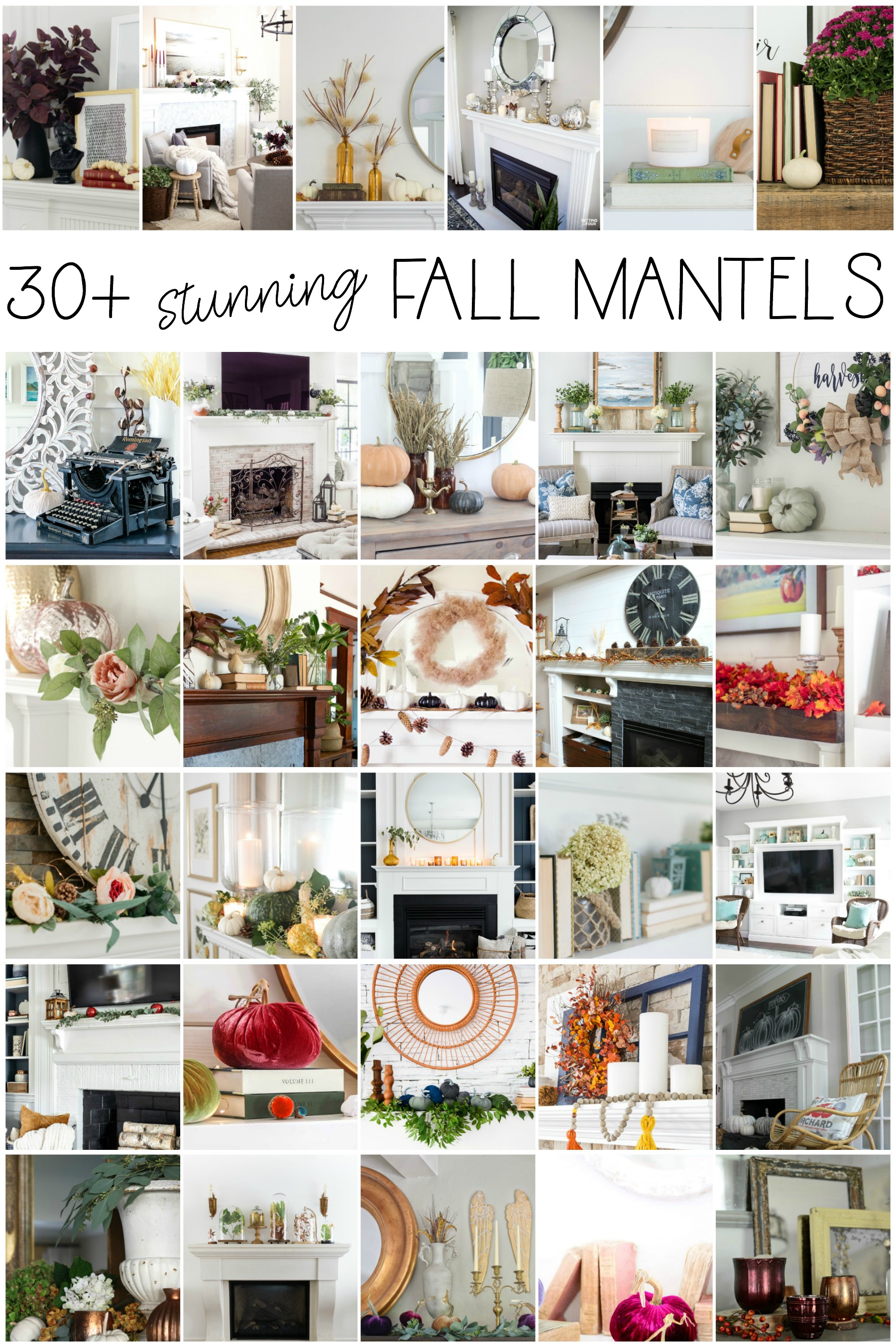 30 Stunning Fall Mantels kellyelko.com #fall #falldecor #mantels #fallmantels 