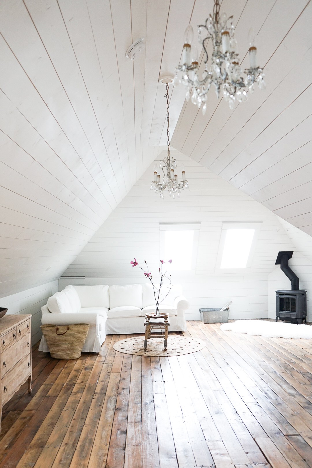 Attic with DIY shiplap kellyelko.com #diyideas #shiplap #farmhousestyle 