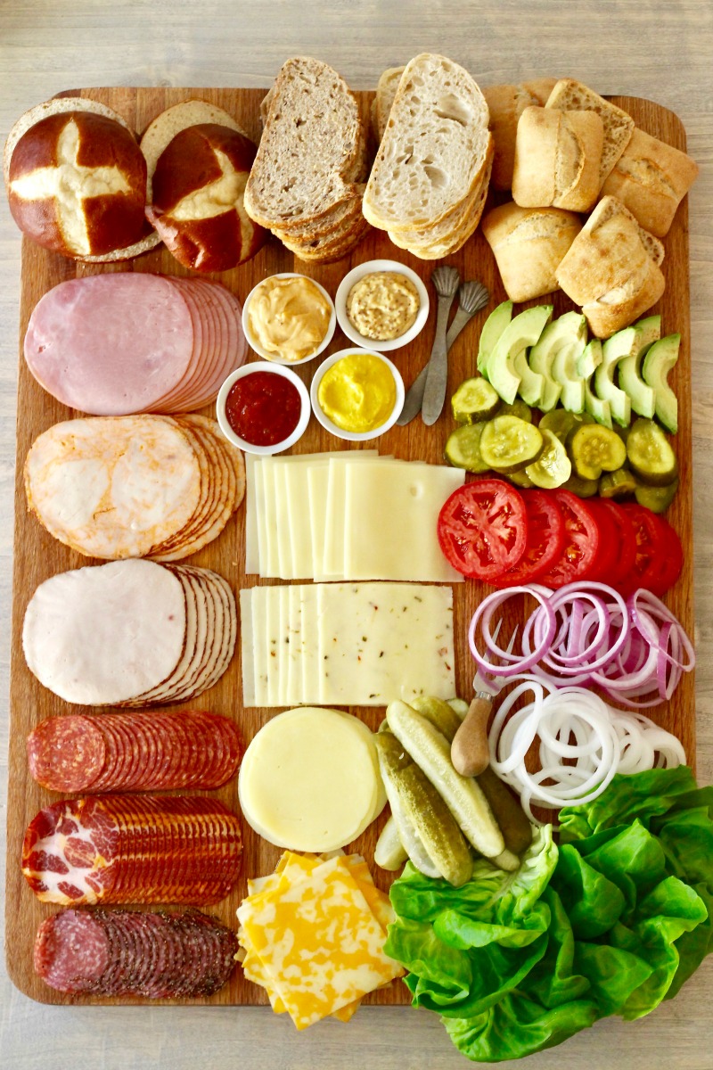 Sandwich tray with all the fixings kellyelko.com #snacks #appetizers #sandwiches #recipes 