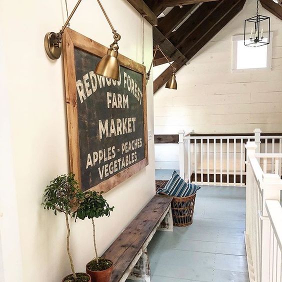 Eclectic Home Tour of The Cobbler Shop on Concord - love the large wood sign kellyelko.com #farmhouse #farmhousedecor #interiordecor #interiordecorate #woodsigns #cottagestyle #hometour #housetour 