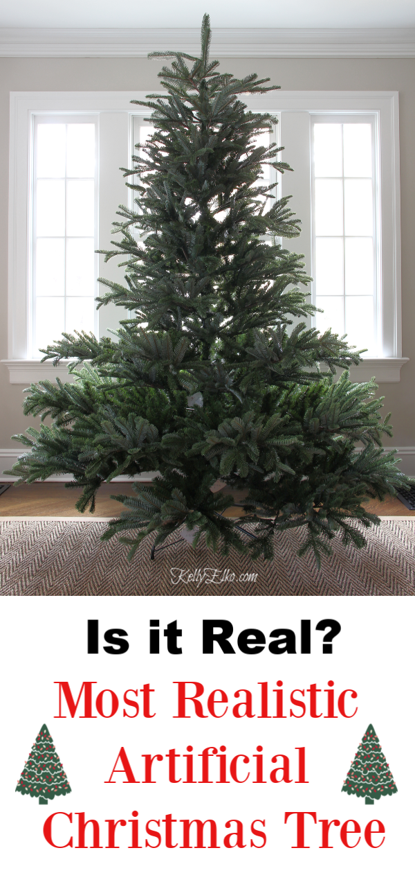 Realistic Christmas Tree - I can't believe this isn't real! kellyelko.com #christmas #christmastree #christmasdecor #christmasdecorations 