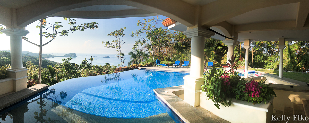 This stunning villa in Costa Rica has an infinity edge, zero entry pool with swim up bar - Costa Rica villa rental Manual Antonio kellyelko.com #costarica #quepos #manualantonio #vacation #travel #travelblog #travelblogger #escape #pool #beachvacation 