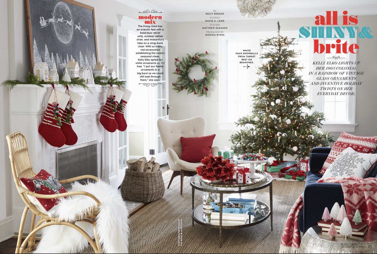 Better Homes & Gardens Christmas feature kellyelko.com #christmasideas #christmasdecor #christmasdecorations #christmashome #christmashometour #christmastree #farmhousechristmas #vintagechristmas #christmasmantel #christmaschalkboard #chalkart #christmasstockings #christmaslivingroom