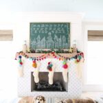 Festive Christmas Decorating Ideas kellyelko.com #christmasdecor #christmasdecorations #colorfulfchristmas #diychristmas #christmasmantel #chalkart #chalkboard #adventcalendar