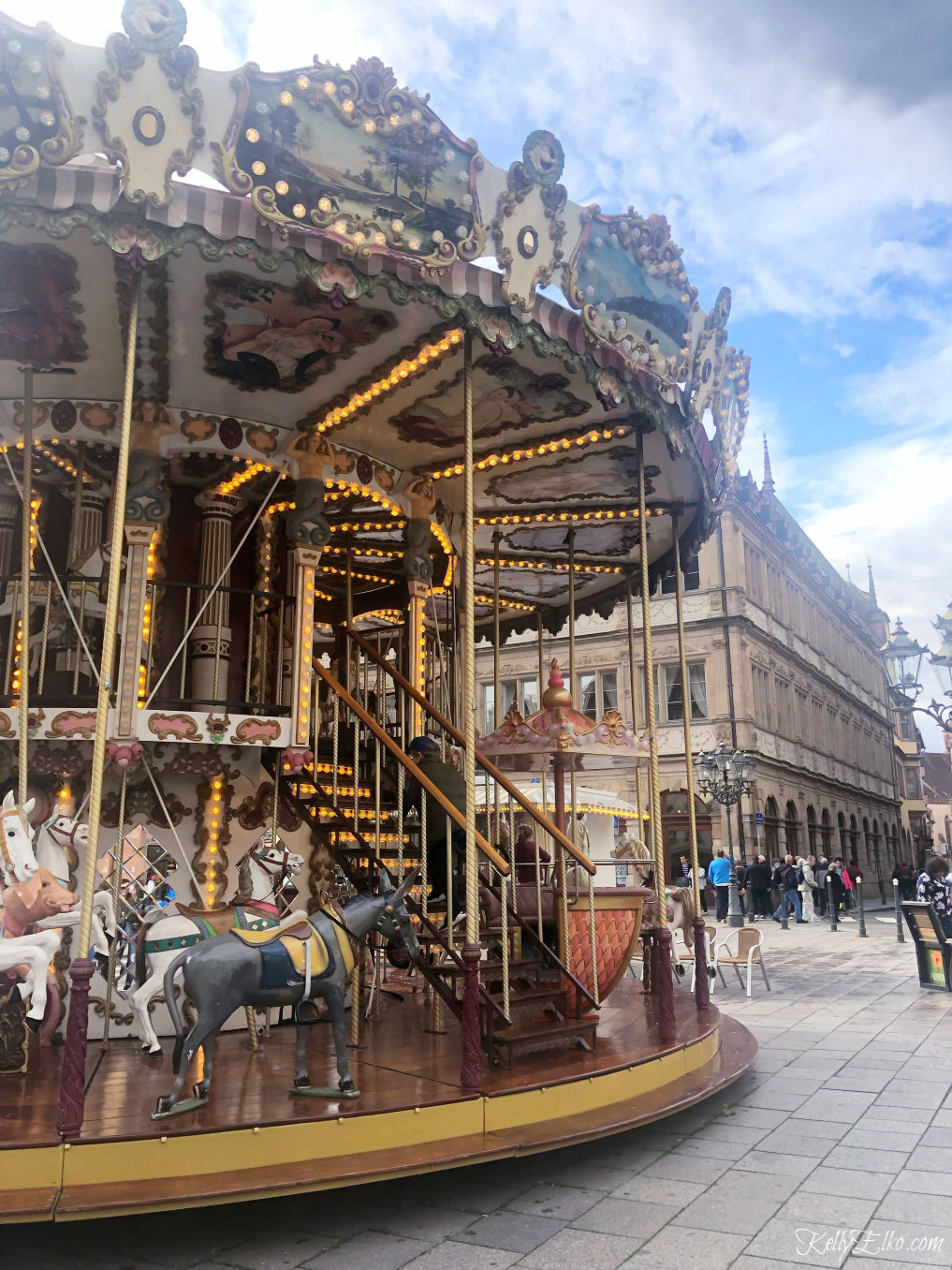 Love the charming carousel in Strasbourg France kellyelko.com #strasbourg #carousel #travelblog #rivercruise 