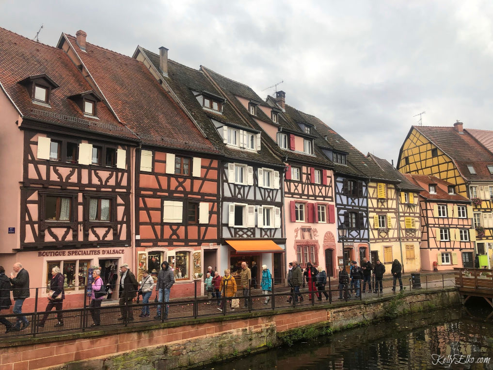 Colmar France and the charming half timbered houses on the canal kellyelko.com #colmar #colmarfrance #france #rivercruise #rhineriver #travel #luxurytravel #travelphotography #halftimberedhouses 