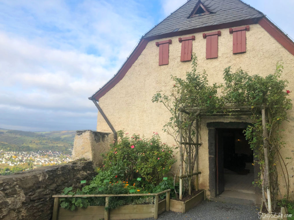 View of the Rhine River from Marksburg Castle in Germany kellyelko.com #marksburgcastle #rhineriver #rhine #rhinecruise #rivercruise #vikingcruise #germany #travel #travelblog #travelblogger #rivercruisereviews 