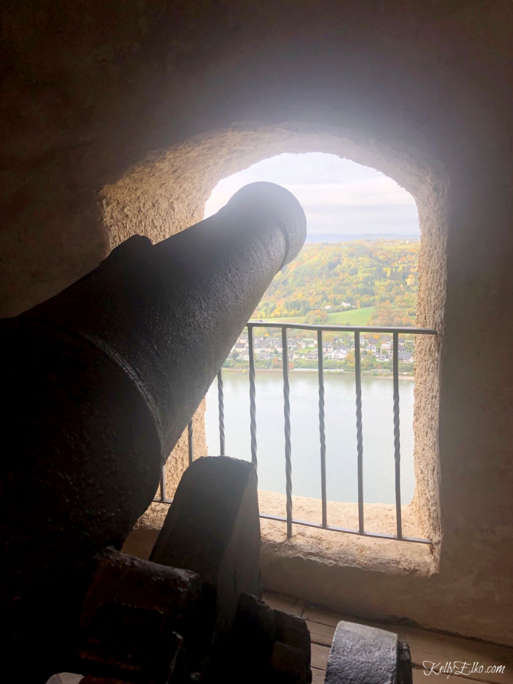 View of the Rhine River from Marksburg Castle in Germany kellyelko.com #marksburgcastle #rhineriver #rhine #rhinecruise #rivercruise #vikingcruise #germany #travel #travelblog #travelblogger #rivercruisereviews 