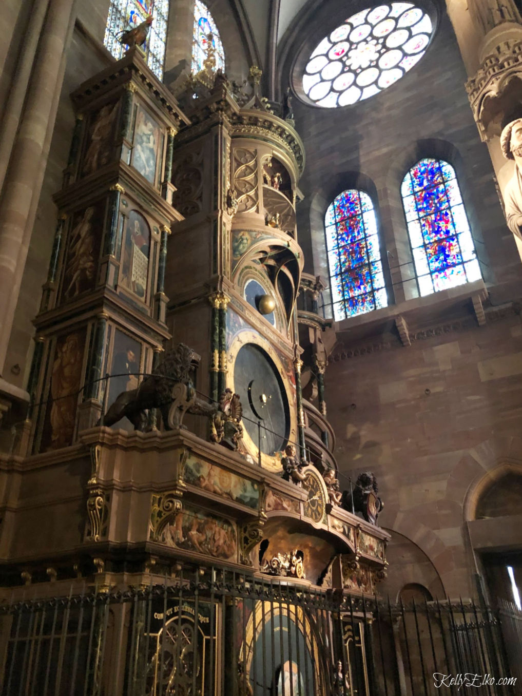 Don't miss the astronomical clock in the Strasbourg Cathedral kellyelko.com #astronomicalclock #cathedral #strasbourg #strasbourgcathedral #rivercruise #luxurytravel #travelblog