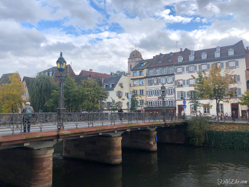 Strasbourg France is a fairytale with it's canals, bridges and charming architecture kellyelko.com #strasbourg #france #europe #luxurytravel #rivercruise #travelblog #travelblogger #exploreeurope #bridge #canals 