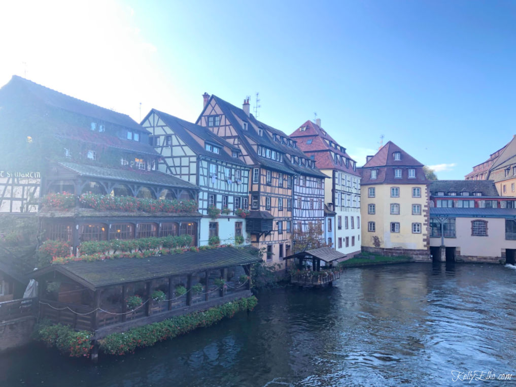 Strasbourg France is a charming town with canals and half timbered houses kellyelko.com #travel #travelblog #strasbourg #france #luxurytravel #canals 