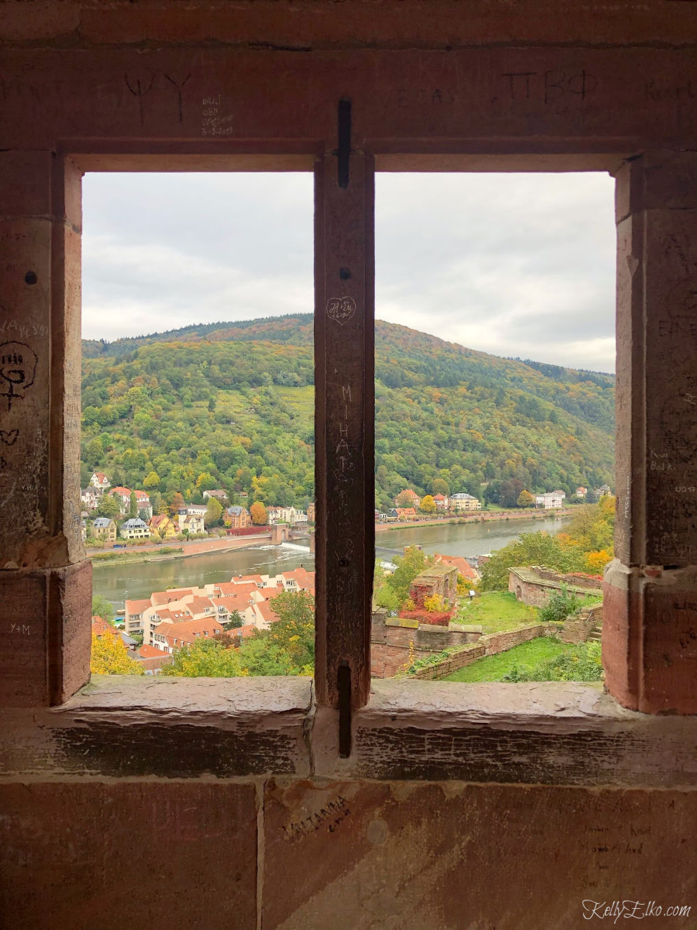 Heidelberg Germany view from the castle kellyelko.com #heidelberg #heidelbergcastle #germany #luxurytravel #travelblogger #travelblog #nekarriver #europeantravel #europe #castles 
