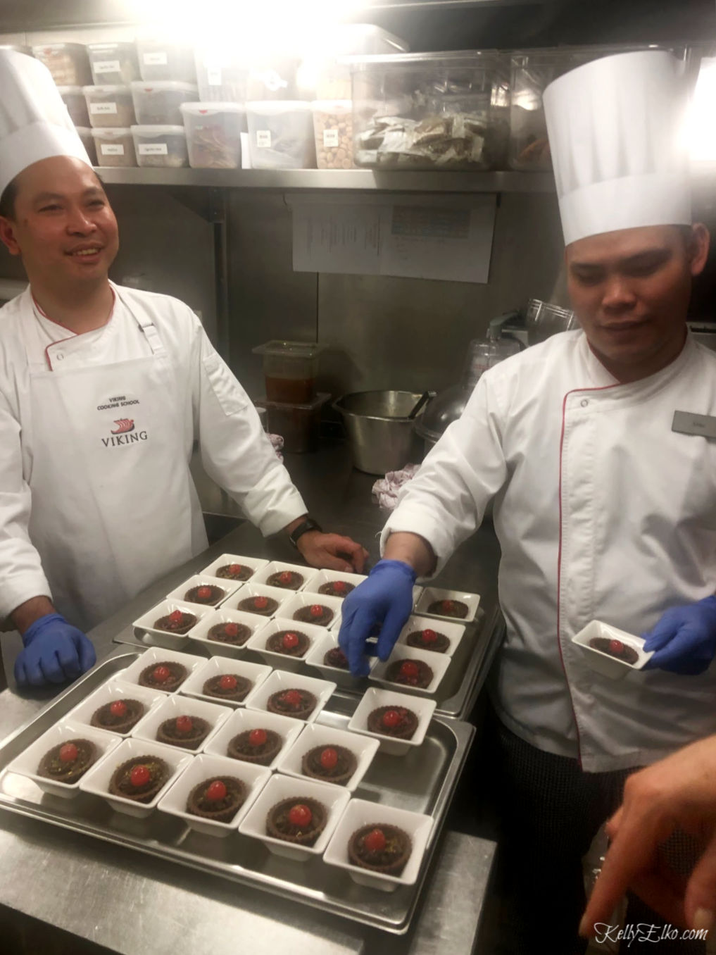 Loved the peek into the galley on our Viking River Cruise kellyelko.com #vikingrivercruise #rivercruise #dessert #travel #travelblogger #luxurytravel 