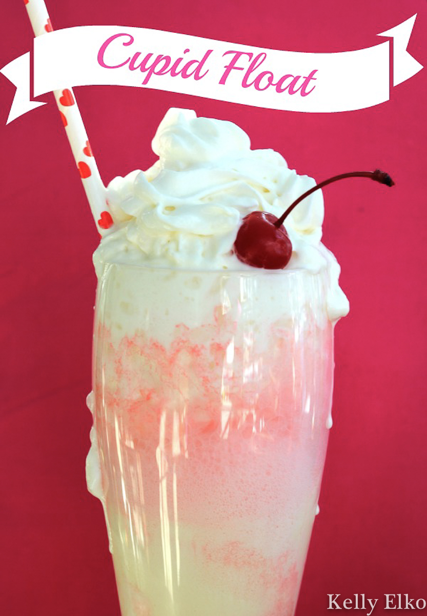 Cupid Float - a fun Valentine drink kellyelko.com