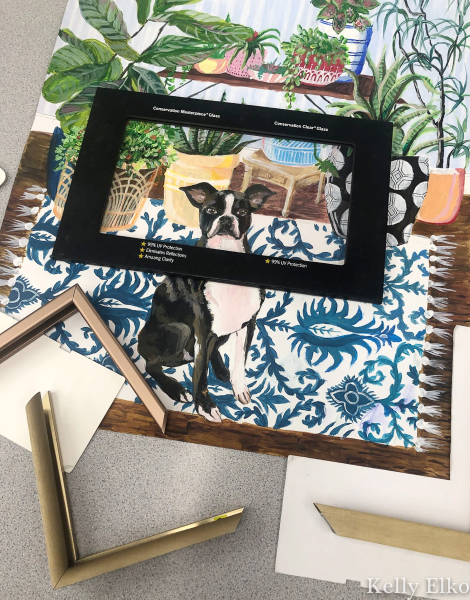 Tips on choosing the right mat and frame for your favorite art kellyelko.com #art #customart #originalart #petportrait #customframe #frames 