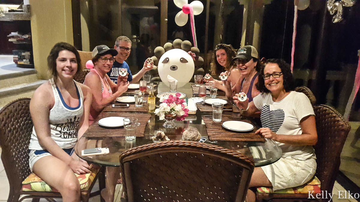 This villa in Costa Rica planned a sloth themed birthday party and it was epic! kellyelko.com #costarica #sloths #birthdayparty #vacation #travel #travelblog #travelblogger #girlstrip #birthdaytrip