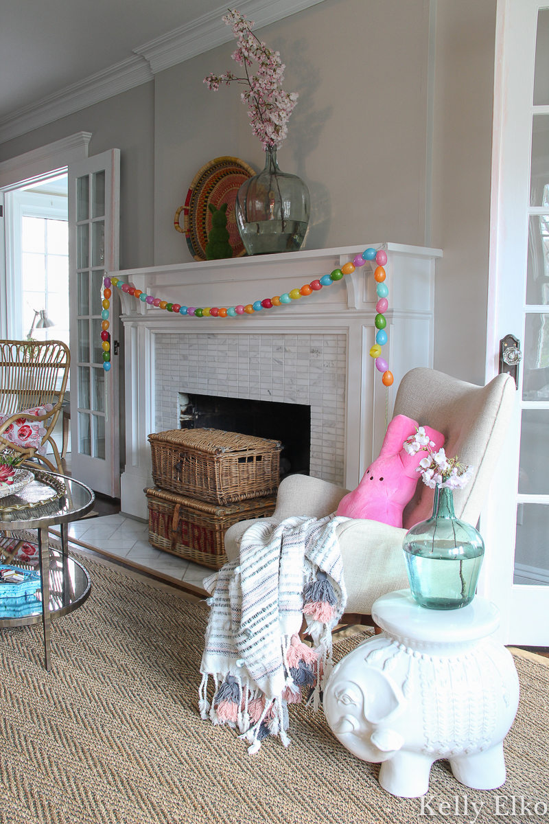 Cherry Blossom Spring Mantel & The Story of the Brown Egg!