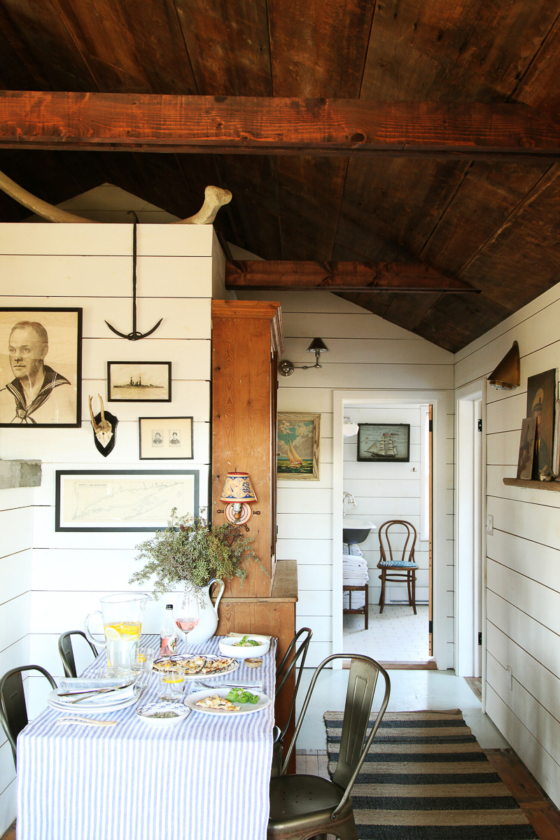 Tour this charming cottage with original wood beams and white shiplap walls kellyelko.com