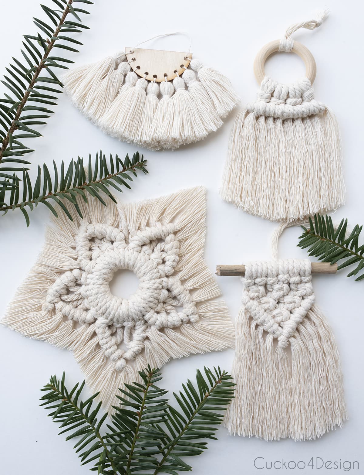 How to make macrame Christmas ornaments 