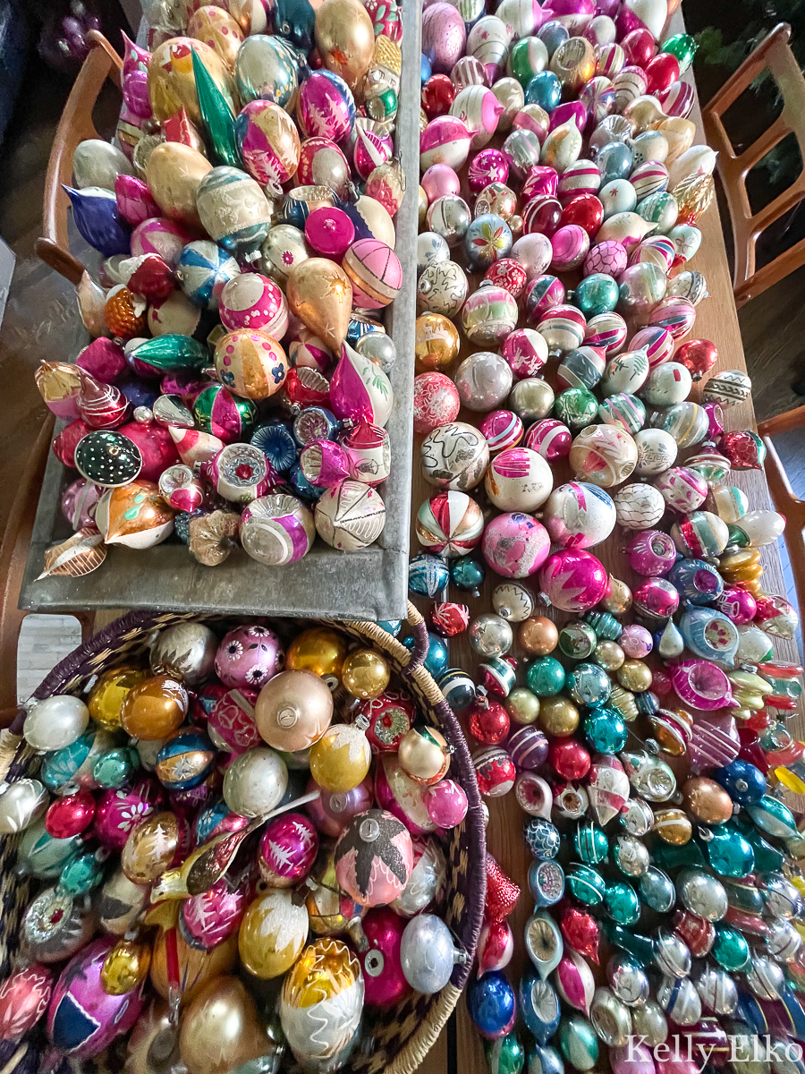 The jackpot of vintage Shiny Brite ornaments! / kellyelko.com