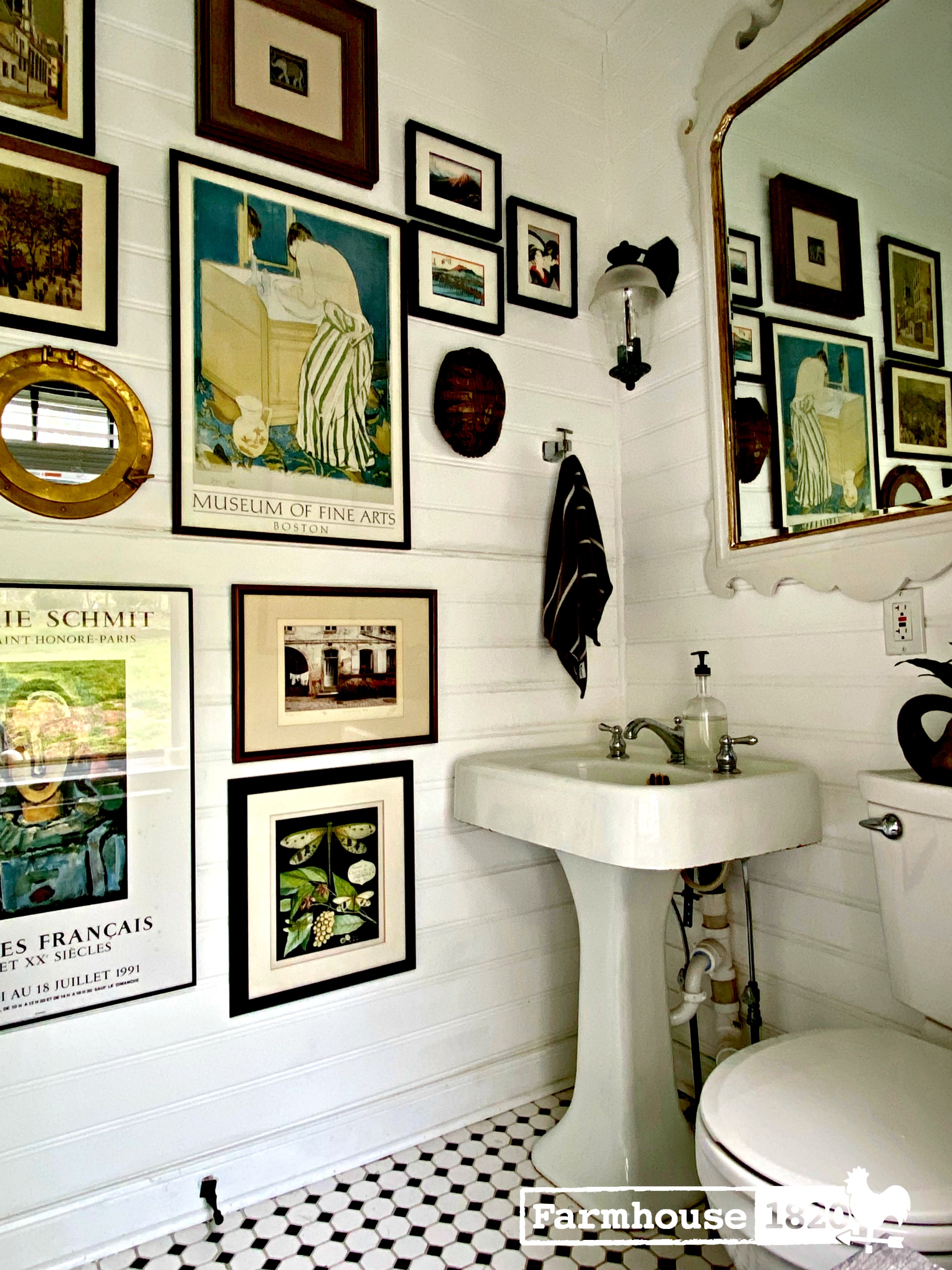 Bathroom gallery wall