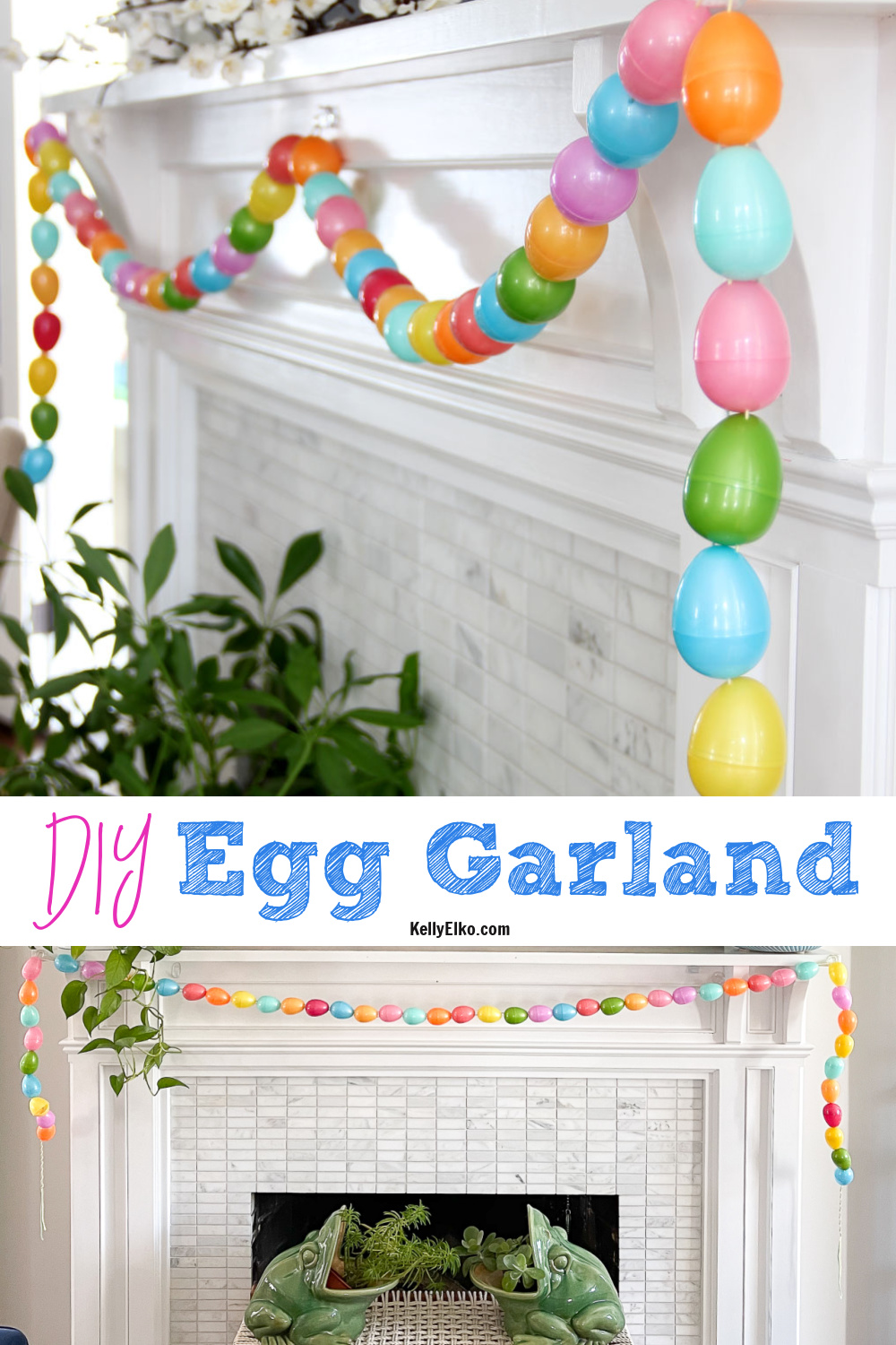 DIY Egg Garland - such a fun spring craft kellyelko.com