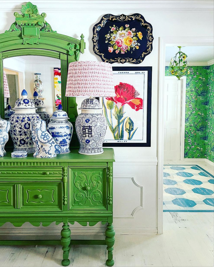 Eclectic Home Tour of Zig and Company - see how she uses paint to create a colorful and whimsical home