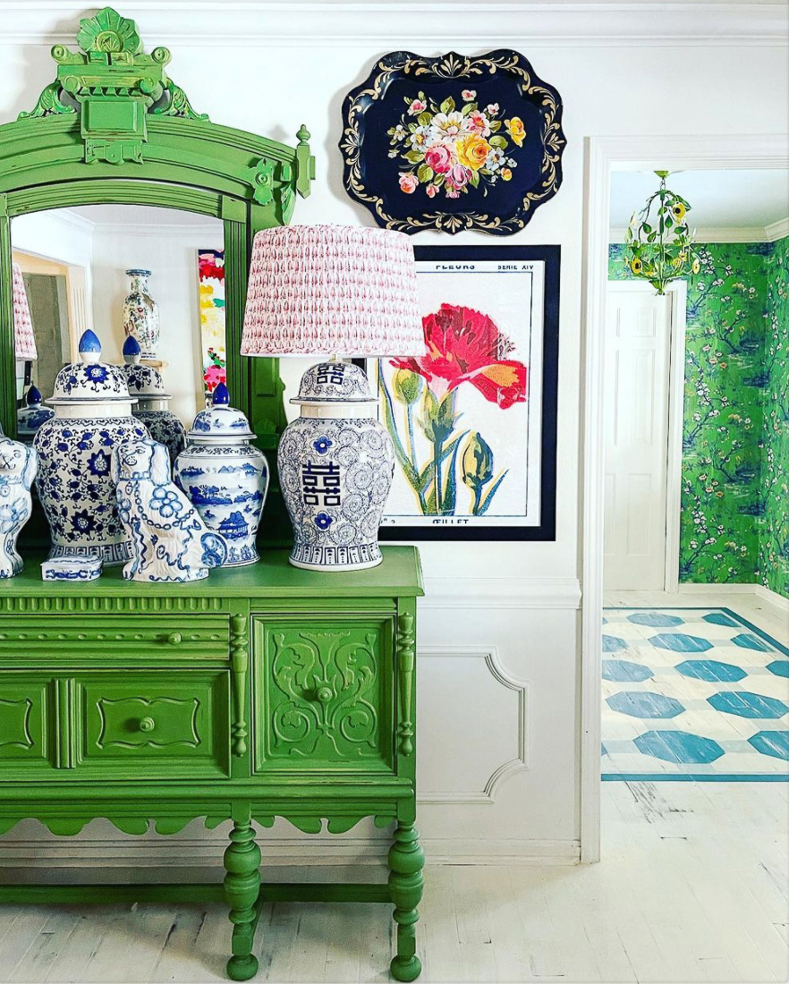 Eclectic Home Tour of Zig and Company - see how she uses paint to create a colorful and whimsical home 